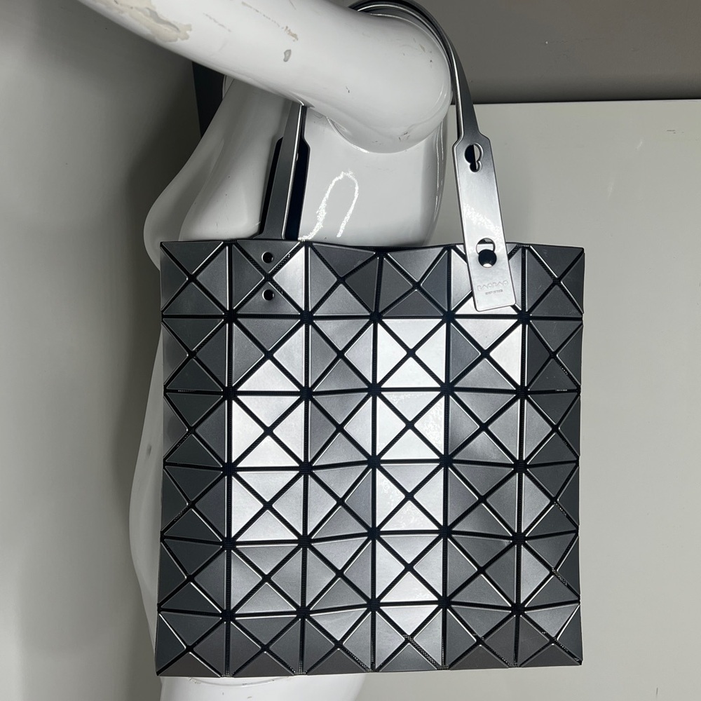 Bao Bao Issey Miyake Prism Metalic Gray Finish Tote Bag